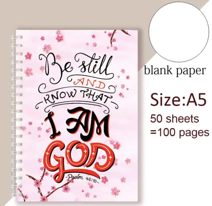 Be Still and Know That I Am God - Christian Spiral Notebook with Psalm 46:10 Quote